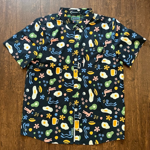 William Murray Men's Breakfast And Golf Patterned Shirt. XL